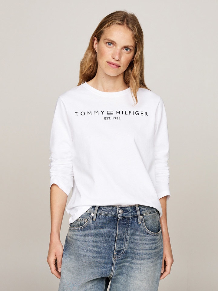 Tommy Hilfiger Longsleeve in Weiß günstig kaufen