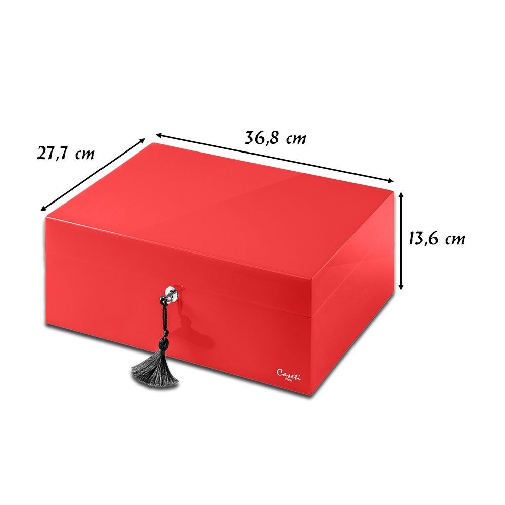 Coumo Humidor Caseti Paris, Set, Abschließbar, Geschenkbox, Hochglanz