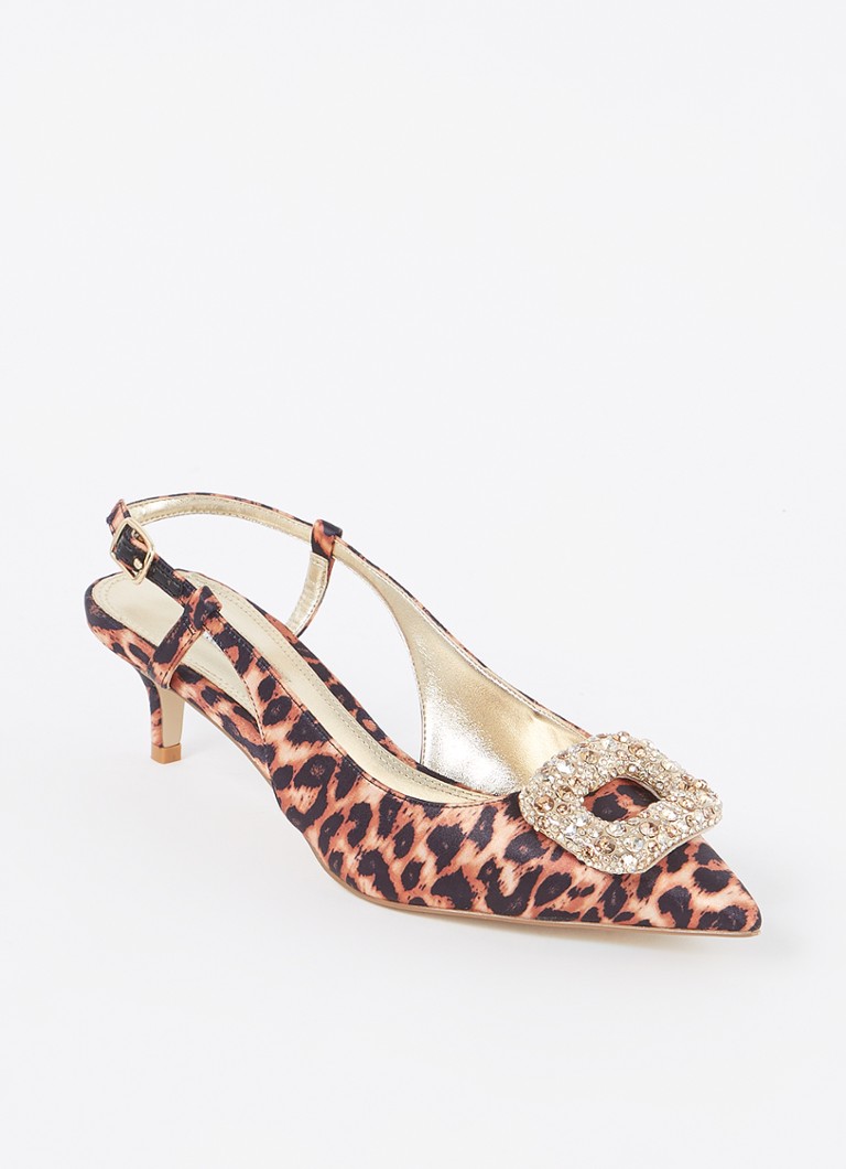 Pantofi cu toc și imprimeu leopard, Dune London Centrepiece.