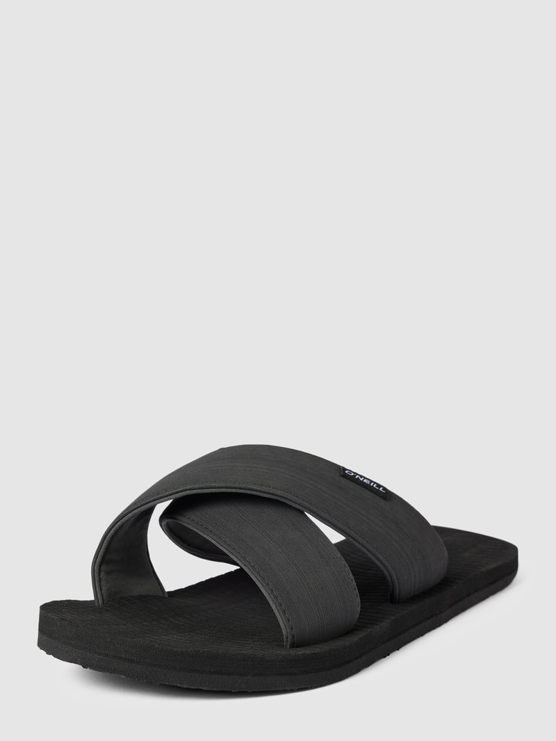 Slides mit Label-Details Modell 'KOOSH' in schwarz