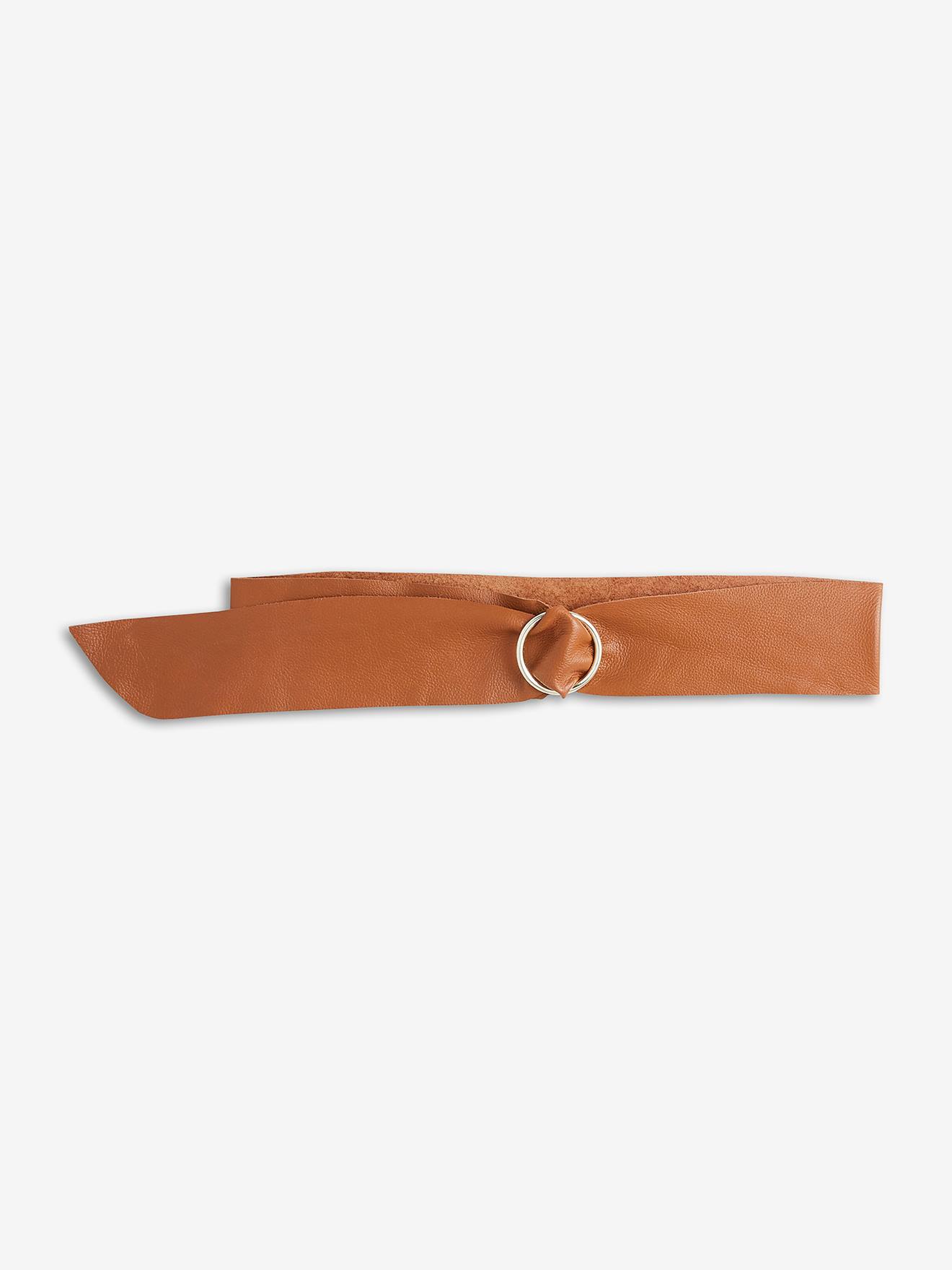 Ceinture maternité en cuir camel