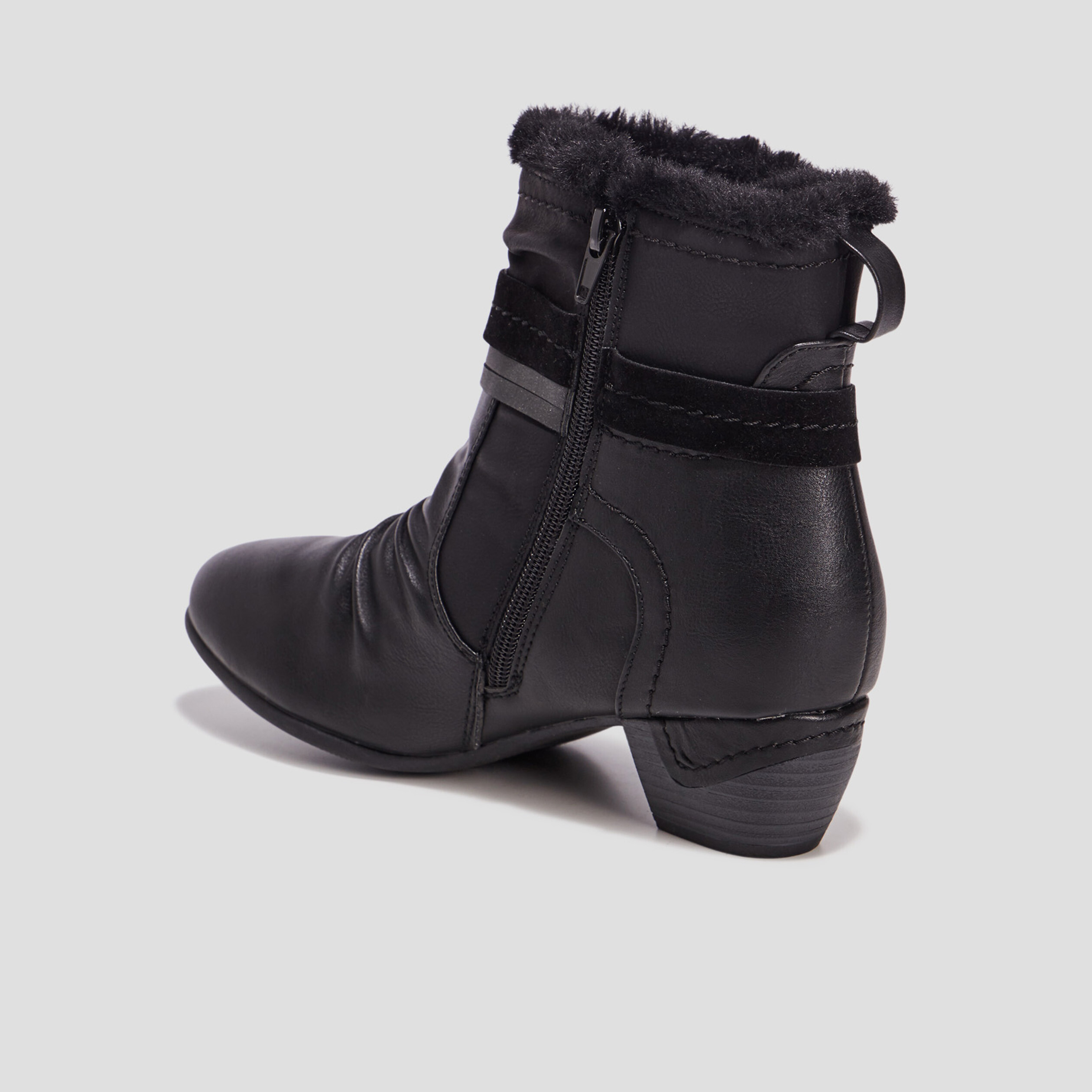 Bottines plissées noir femme | La Halle