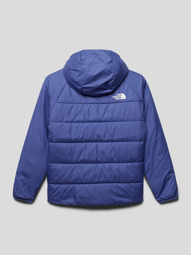 Steppjacke mit Wendefunktion und Label-Print in blau