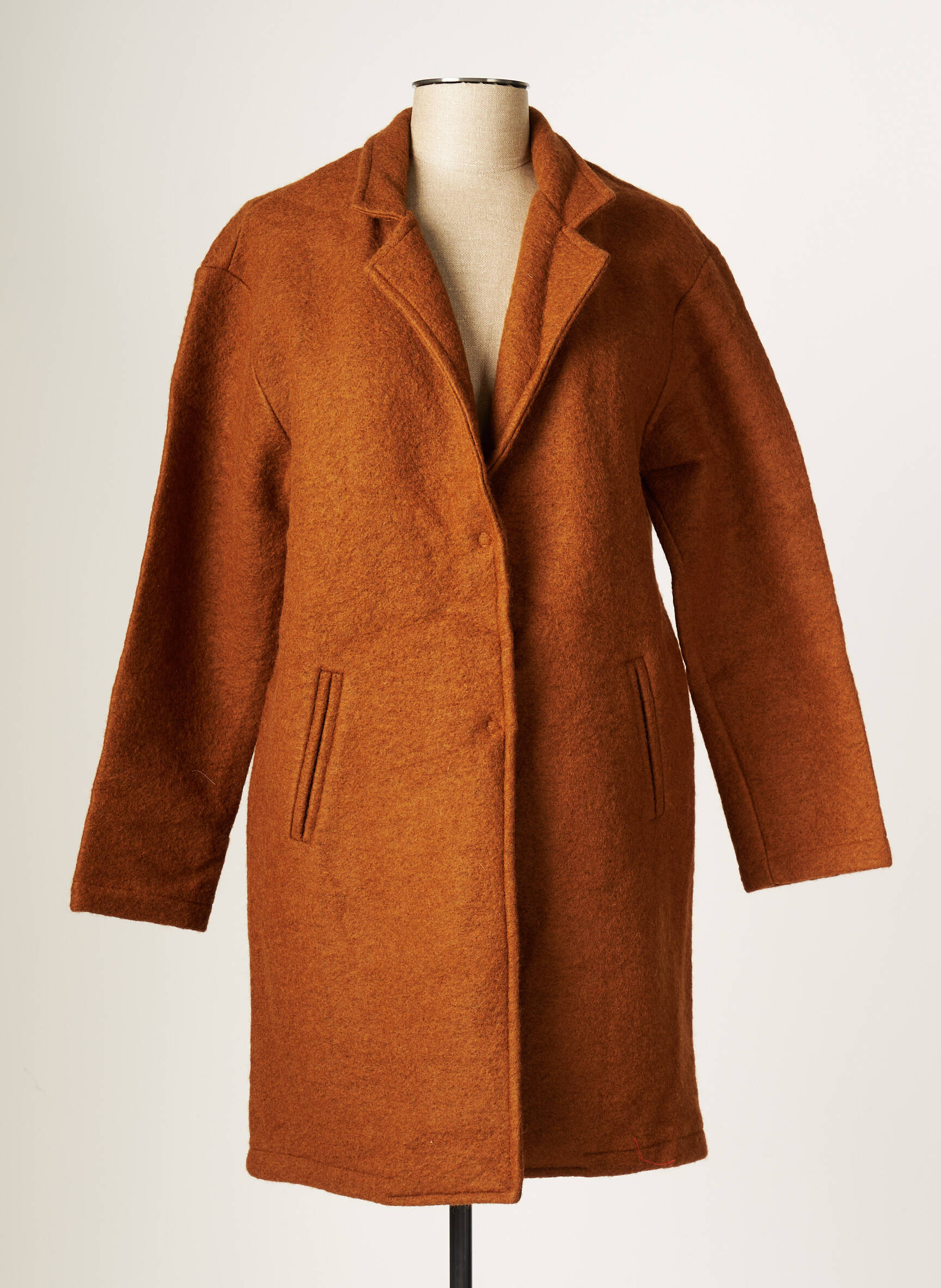 Blanc Boheme Manteaux Longs Femme couleur marron