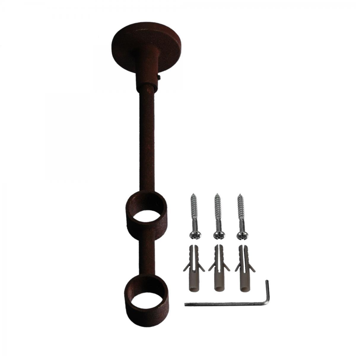 Bella Casa Doppelträger für Gardinenstangen 20 cm ø 20 mm rost 1 Stück