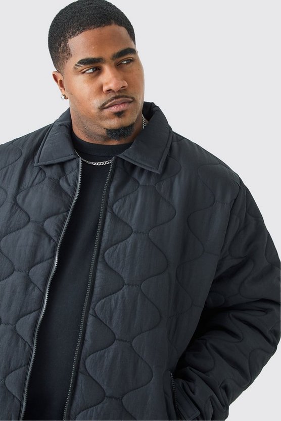 Plus gesteppte Jacke mit Kragen