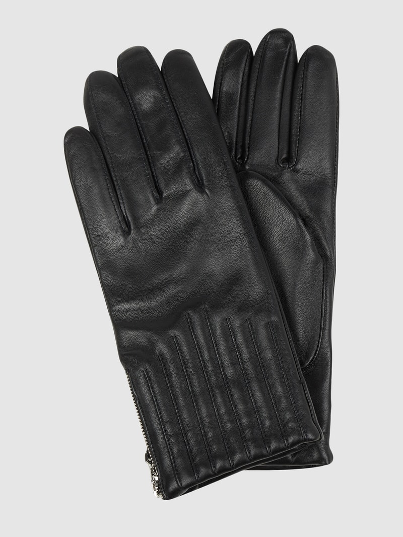 Handschuhe aus Leder in schwarz