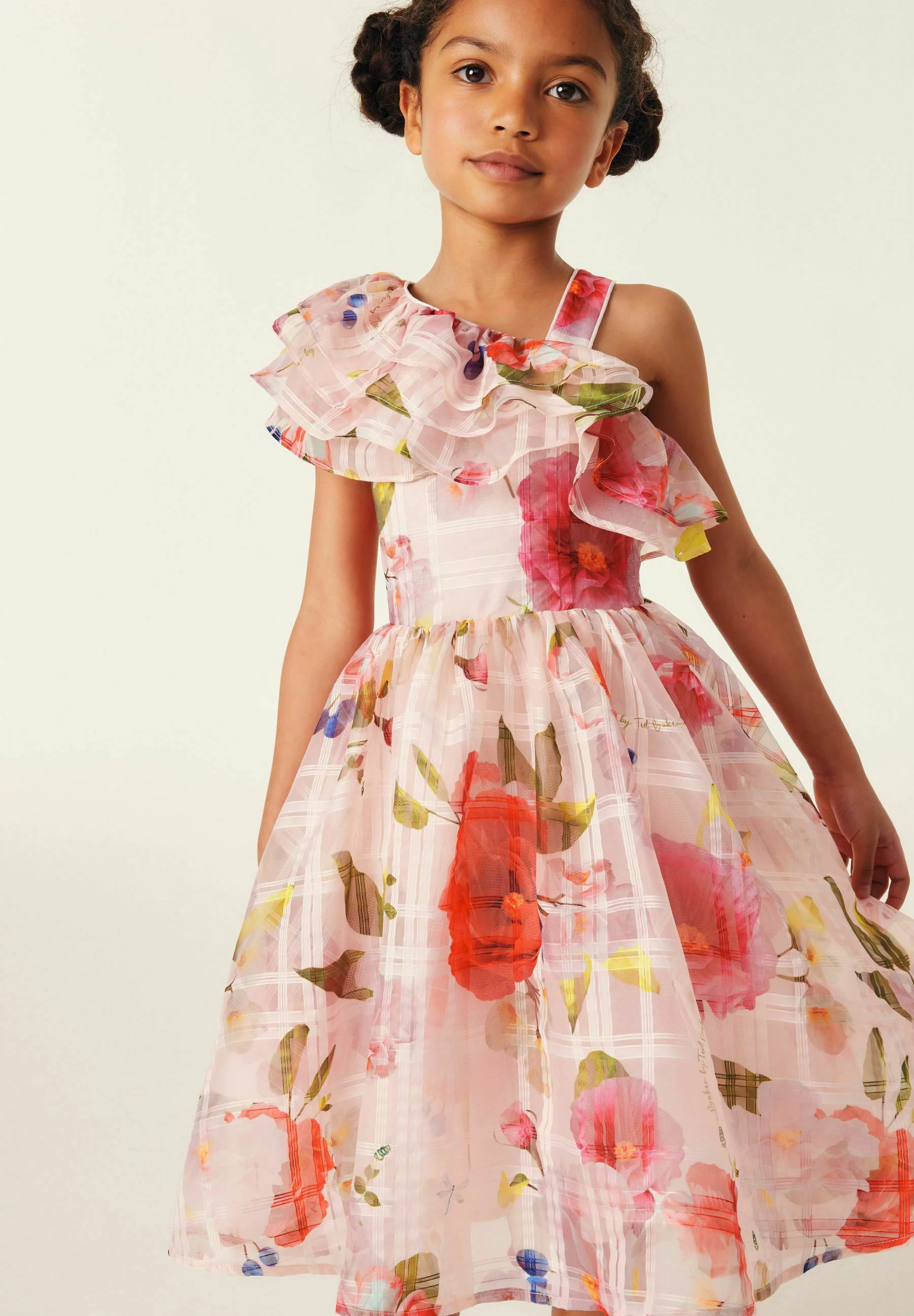 Vestido elegante Baker by Ted Baker con estampado floral de un solo hombro y corte regular.