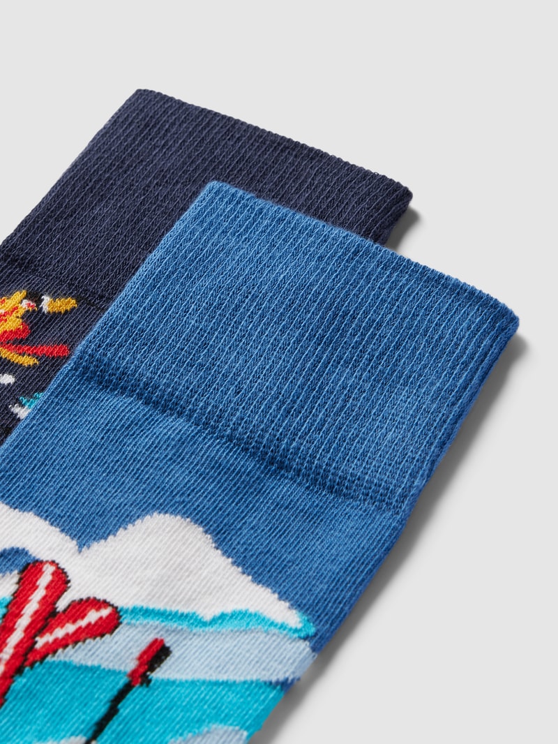 Socken aus Baumwoll-Mix im 2er-Pack in royalblau