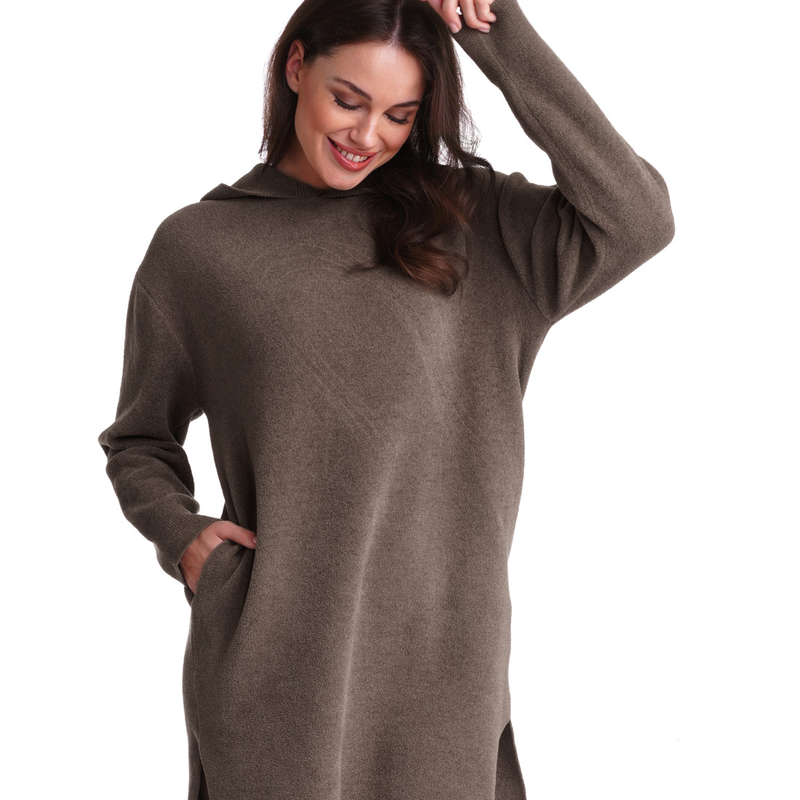 Damen Loungewear-Kleid mit Kapuze