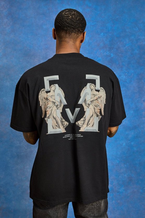 Oversize T-Shirt mit M-Print
