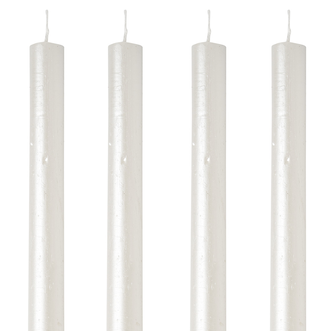 4 Stabkerzen im Metallic-Look