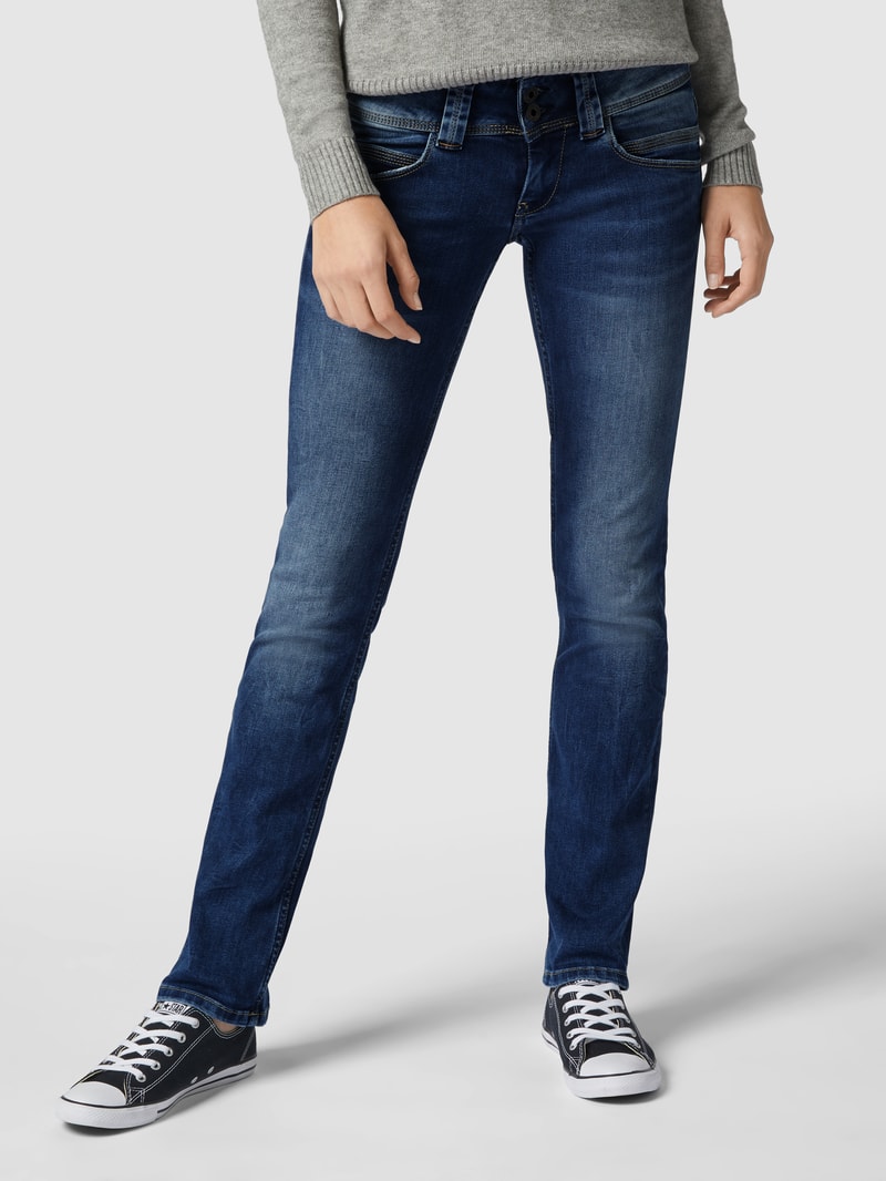Stone Washed Skinny Fit Jeans in jeans