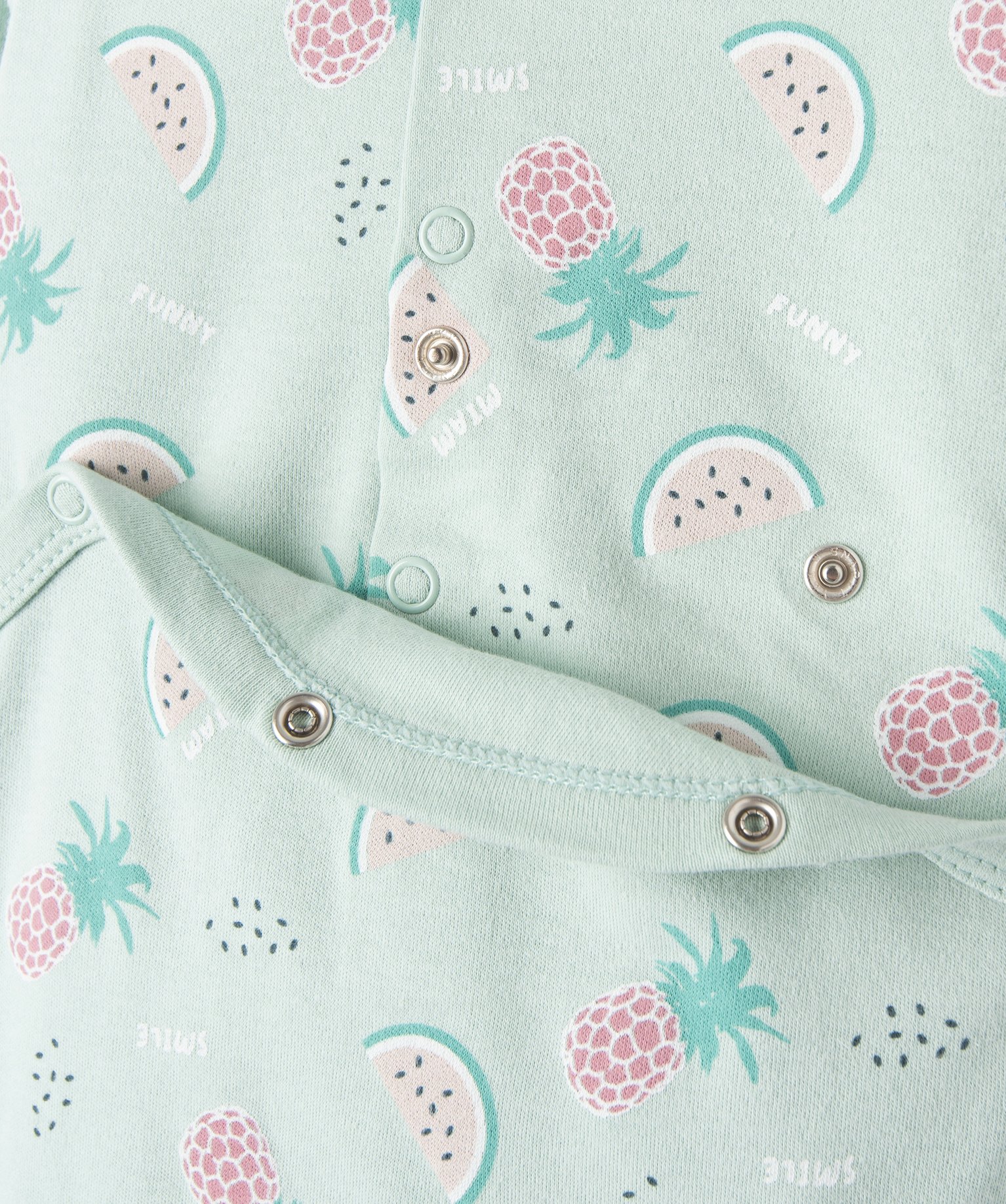 Pyjama bébé à motifs fruits exotiques fermeture pont dos vert | GEMO