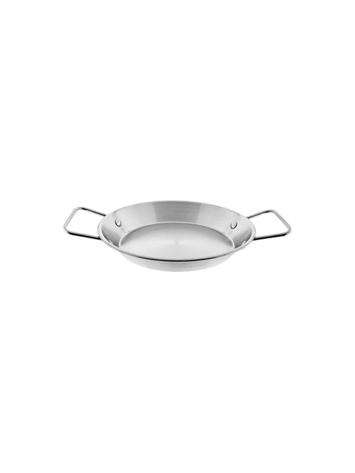 Almina BratpfanneDoppelgriff Paellapfanne Metalltablett Edelstahl in Silber günstig kaufen