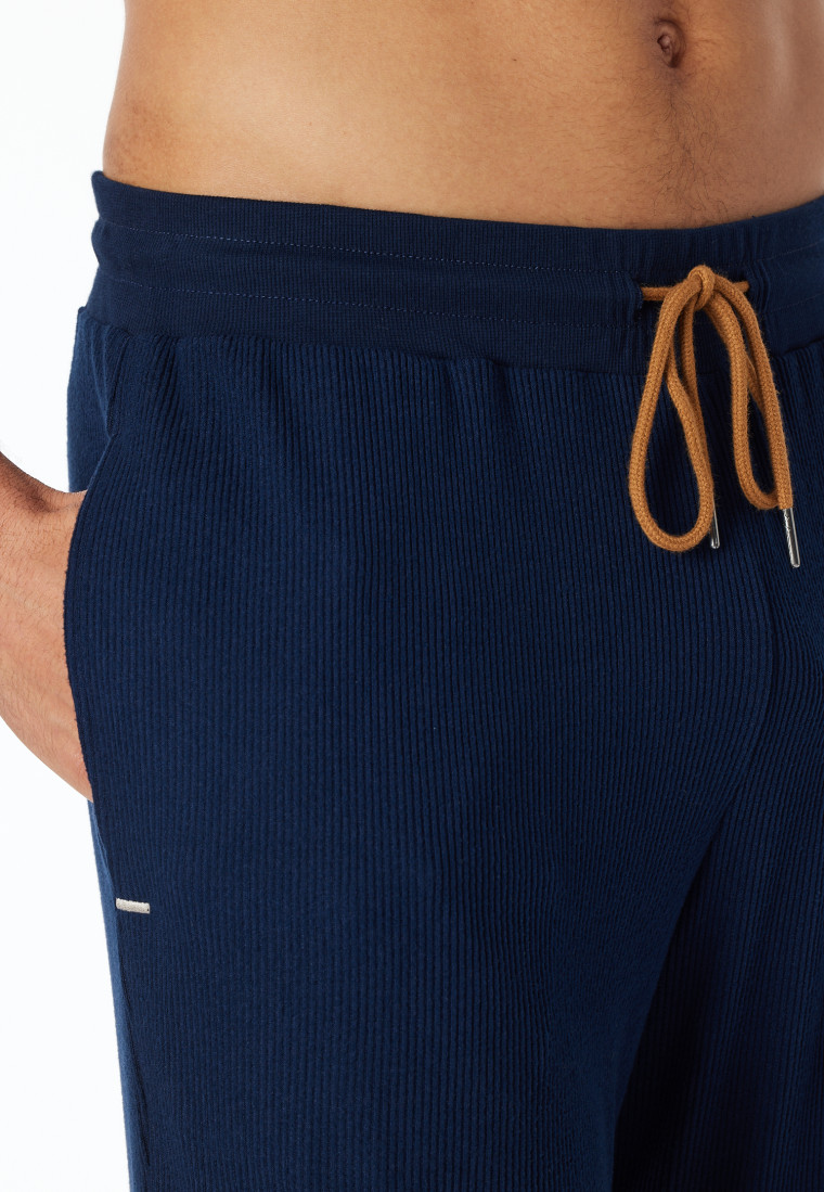 Hose lang Doppelripp Bündchen nachtblau - Mix+Relax