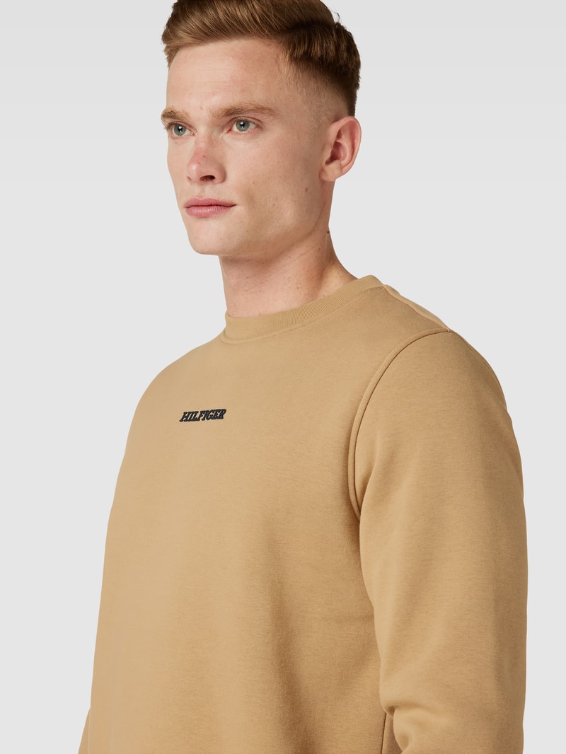 Sweatshirt mit Label-Print Modell 'MONOTYPE' in camel