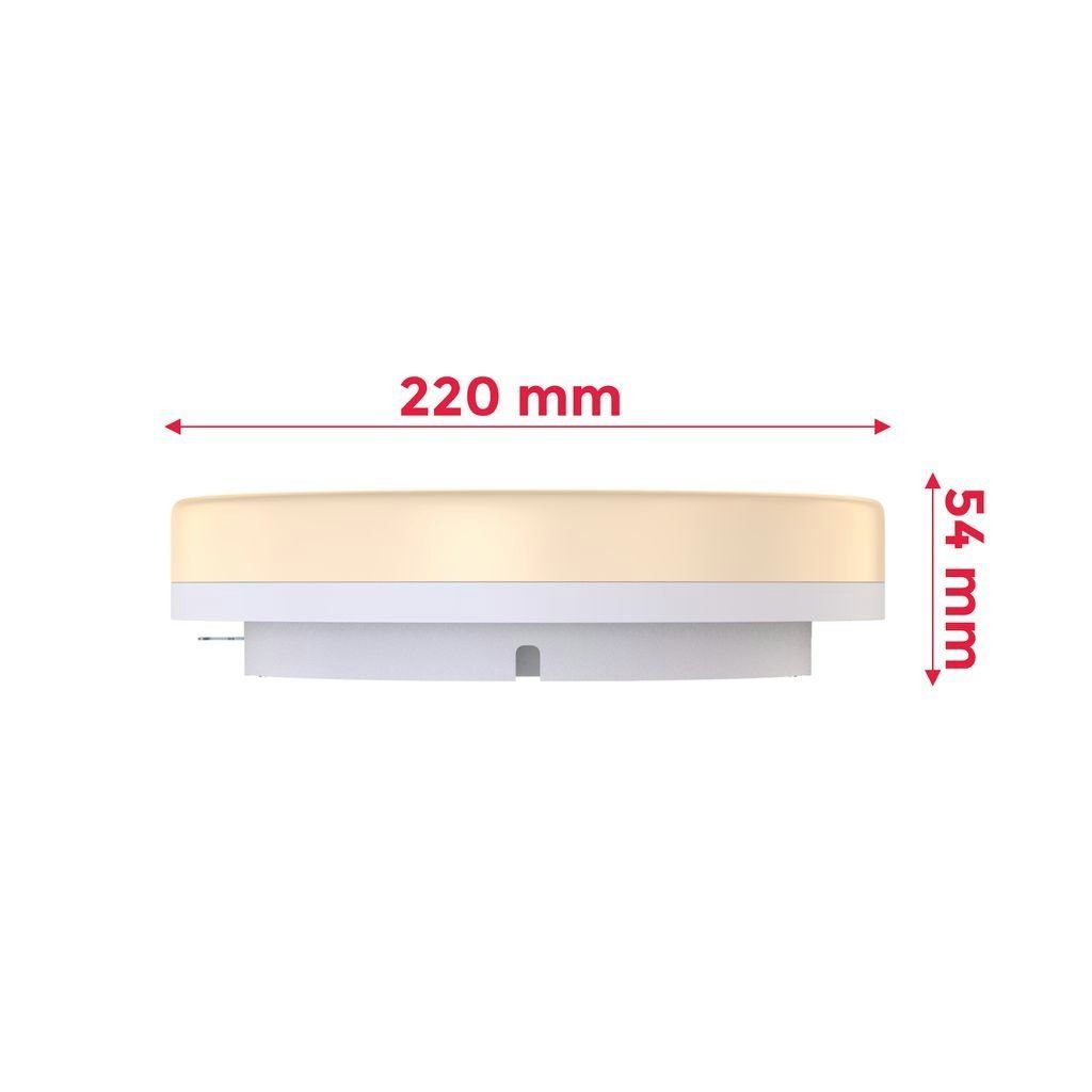 B.K.Licht Deckenleuchte LED Badezimmer-Deckenlampe 22cm Weiß 13W 1500lm - BKL1170, LED fest integriert, Warmweiß, Badleuchte IP54 spritzwassergeschützt 230V 3000K warmweiße Lichtfarbe