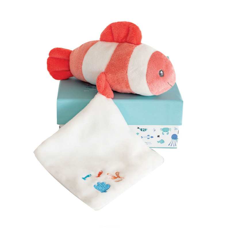 Doudou Poisson mignon corail