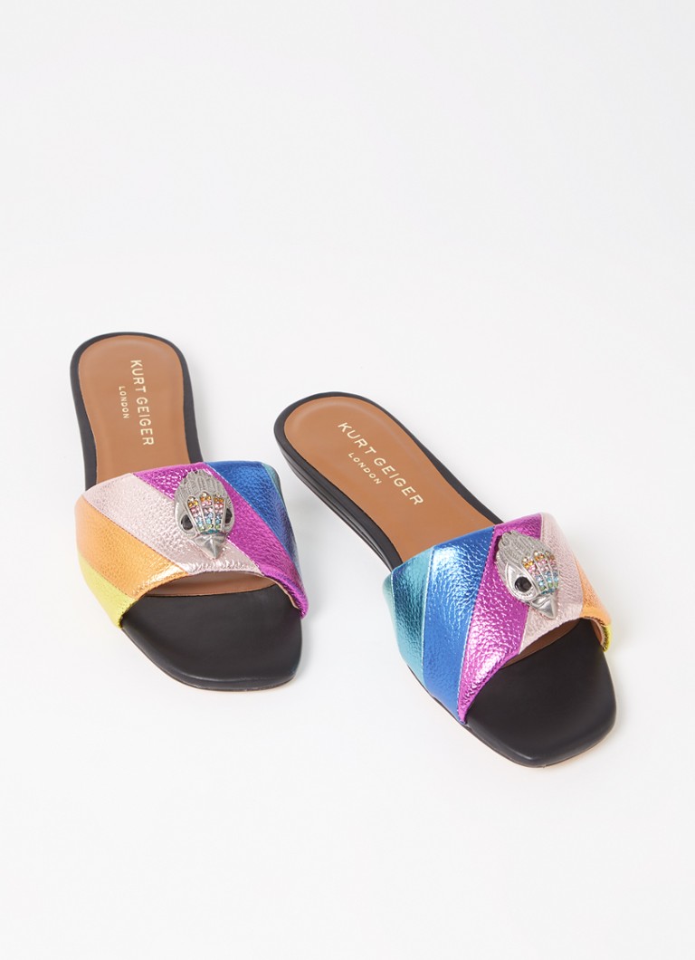 Kurt Geiger Kensington leather slipper with metallic finish