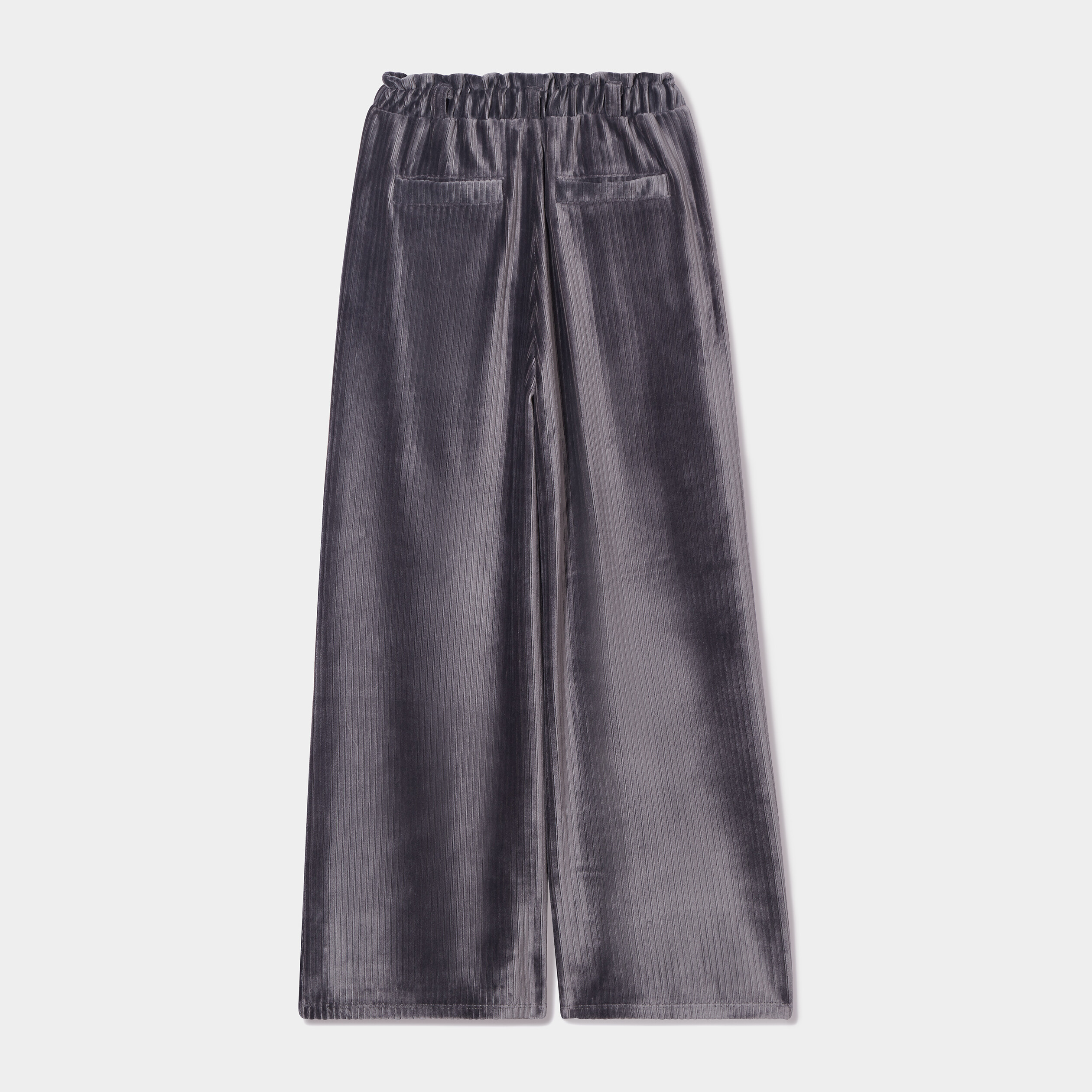 Pantalon large velours satin gris foncé fille | La Halle