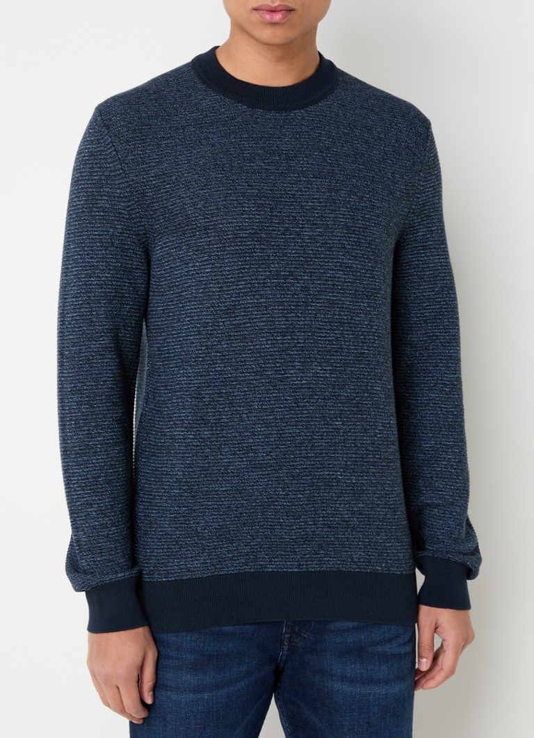 HUGO BOSS Aspoki fine-knit pullover with melange design