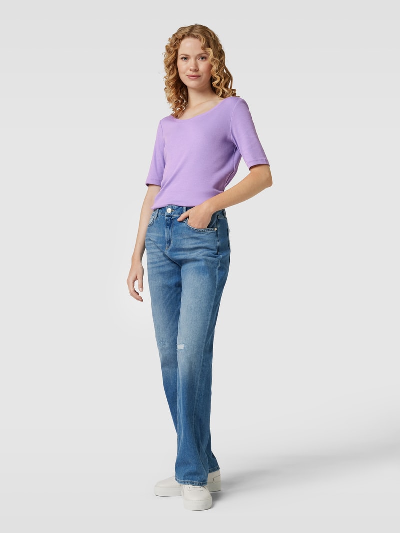 T-Shirt mit Rundhalsausschnitt Modell 'Mila' in violett