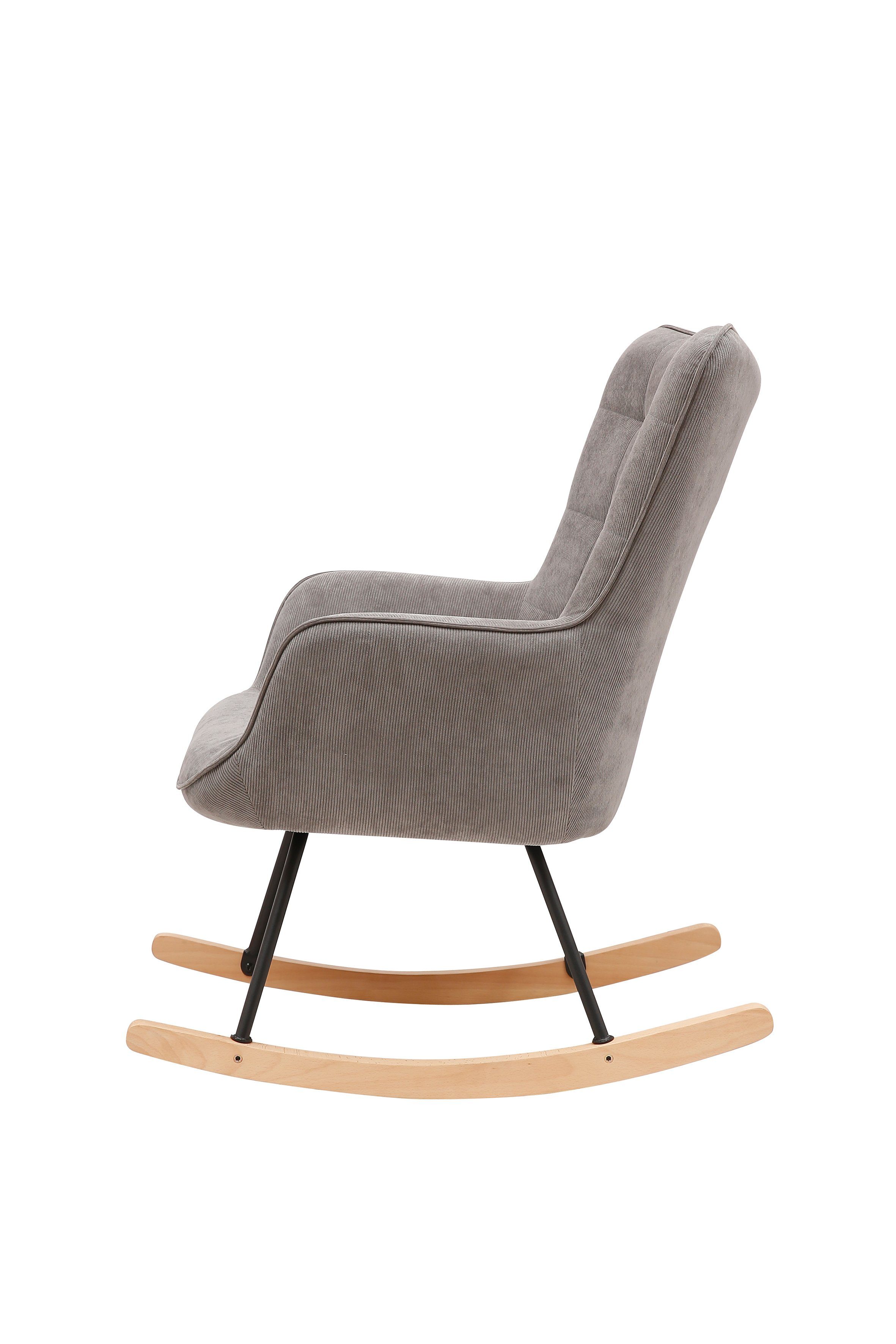 Homexperts Schaukelstuhl ROCKY *, Webstoff Cord Grau, B72xT92xH92cm
