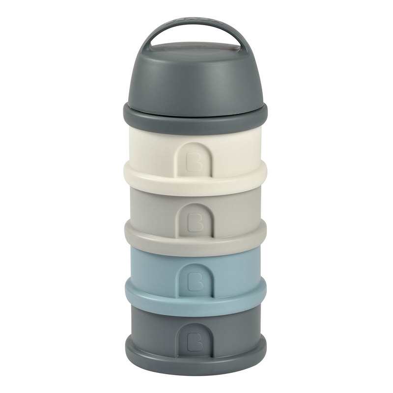 Boîte doseuse de lait empilable bleu gris Beaba