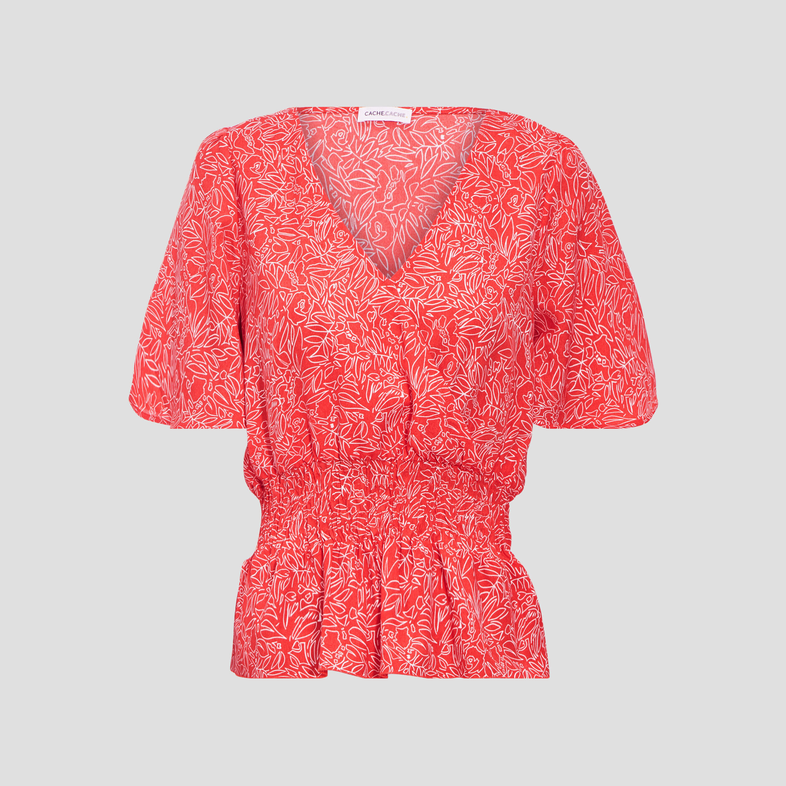 Blouse manches courtes rouge femme | Cache Cache