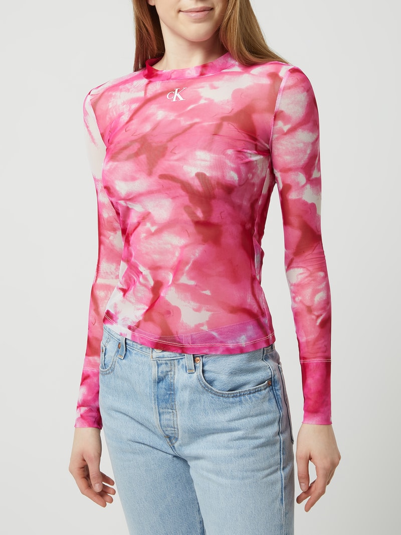 Longsleeve aus Mesh in pink