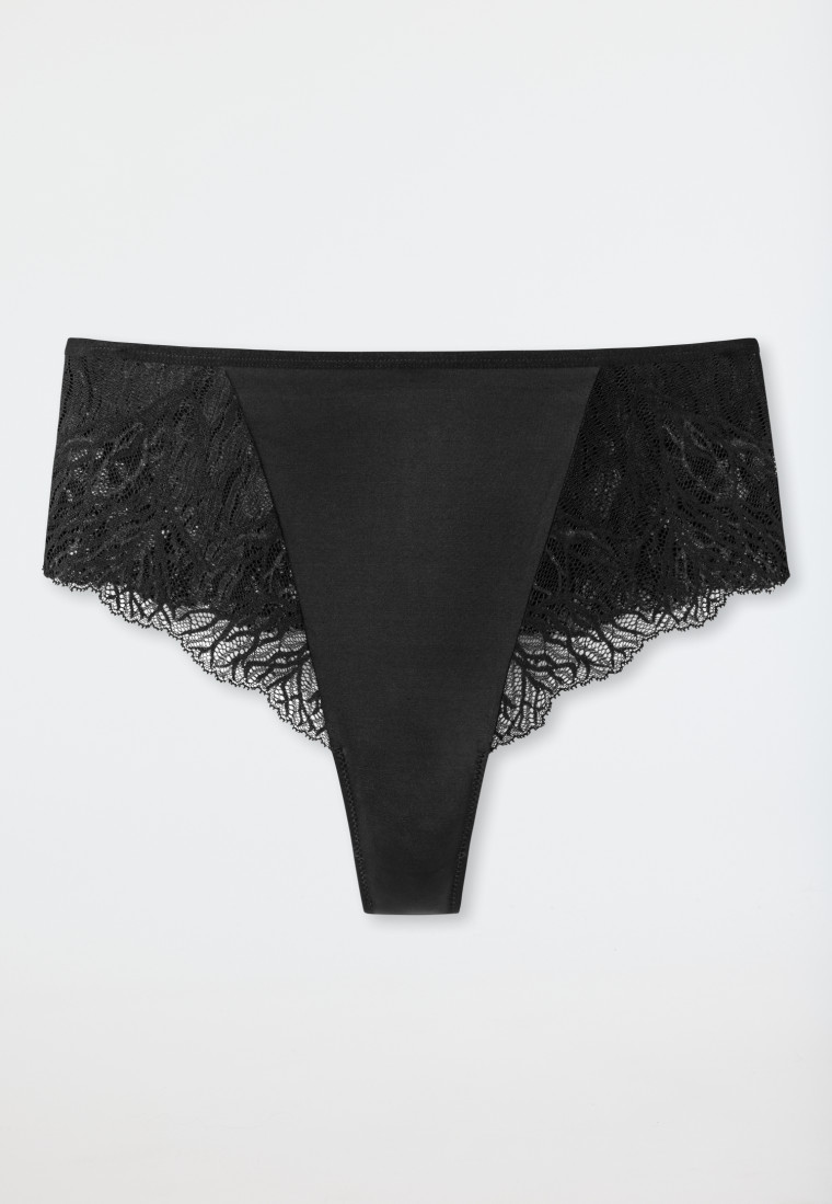 Highwaist Thong Spitze Lurex schwarz - Glam Lace