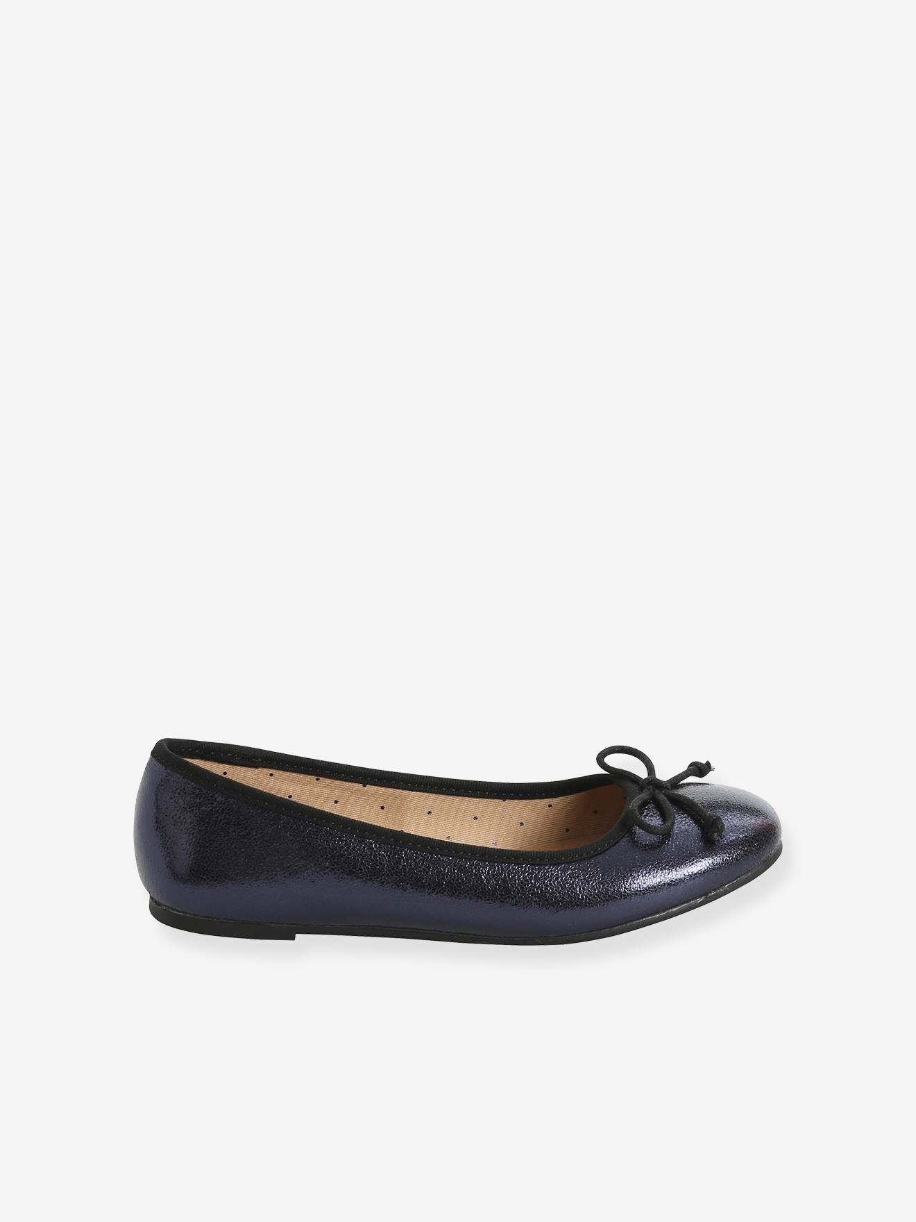 Ballerines irisées fille bleu marine métallisé