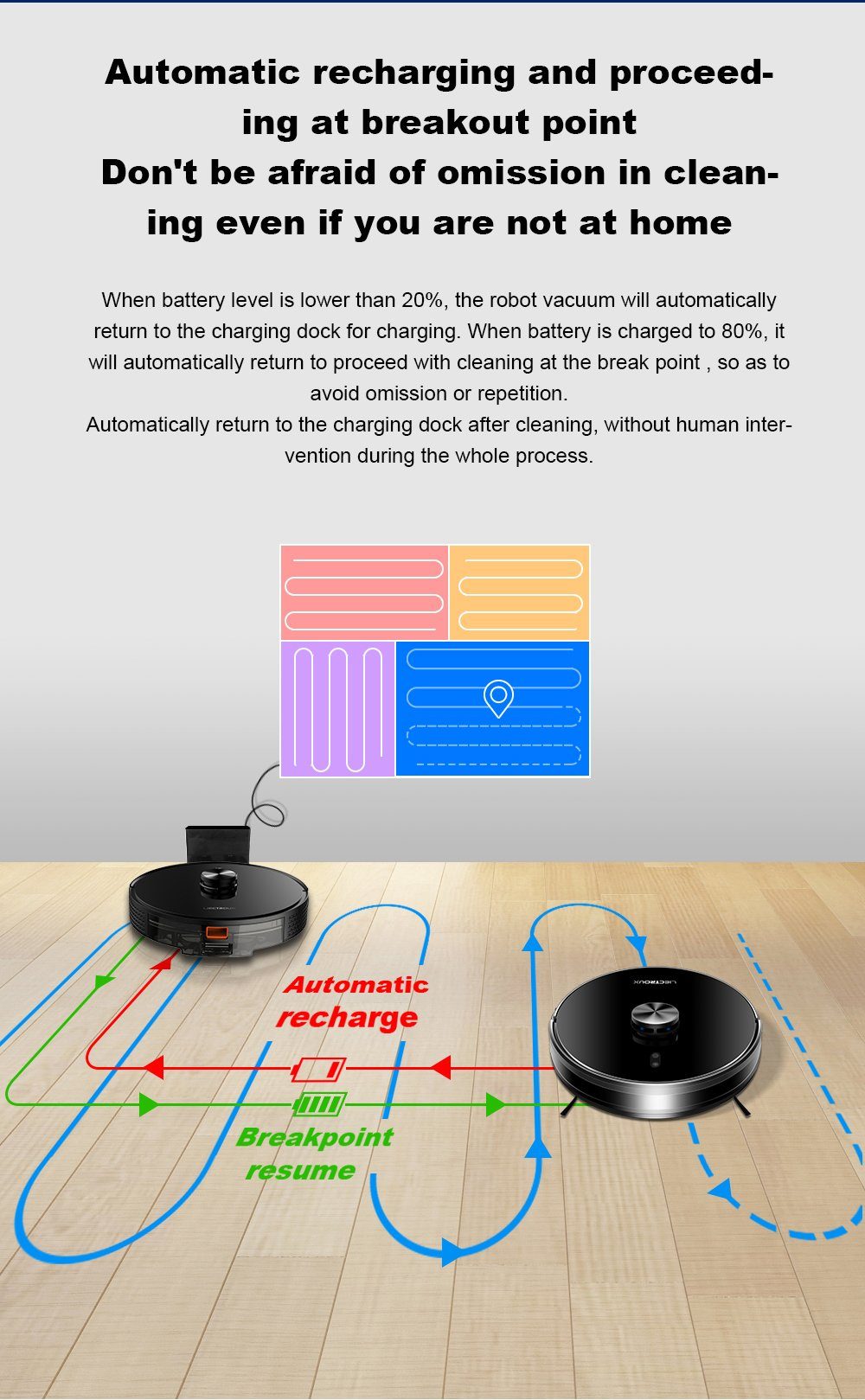 LIECTROUX Nass-Trocken-Saugroboter X6 Smart Robotic Cleaner mit erweiterten Funktionen, 40,00 W, Beutellos, 40 W, 2100 PA, 3 Saugmodi, HEPA, Y-Pfad-Schrubben, Anti-Fall, 40