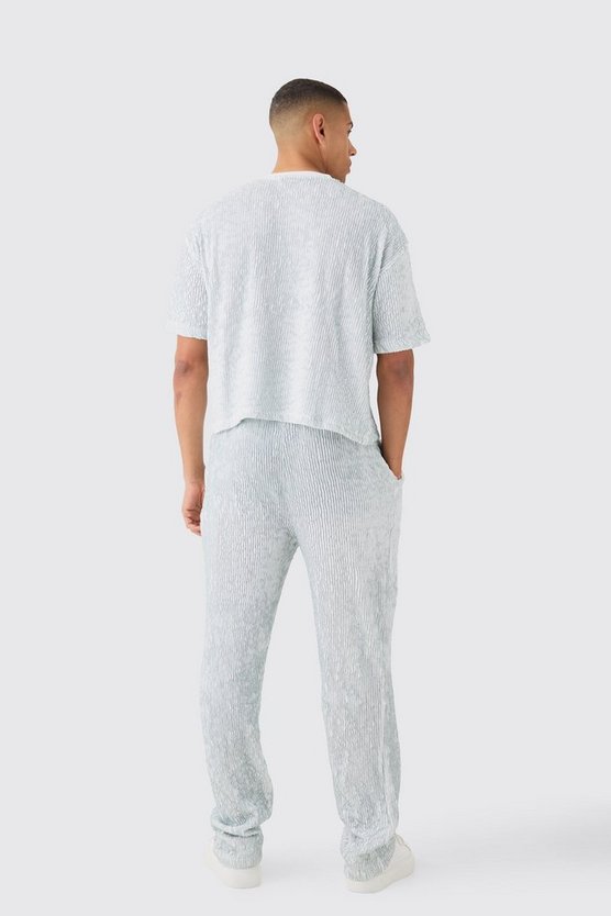 Zweifarbiges kastiges T-Shirt & Hose