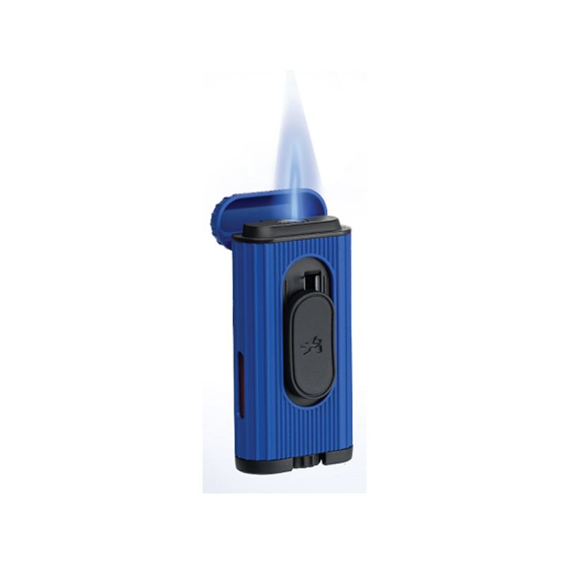Xikar Zigarrenfeuerzeug – Hedron Soft+Jet Blau Schwarz