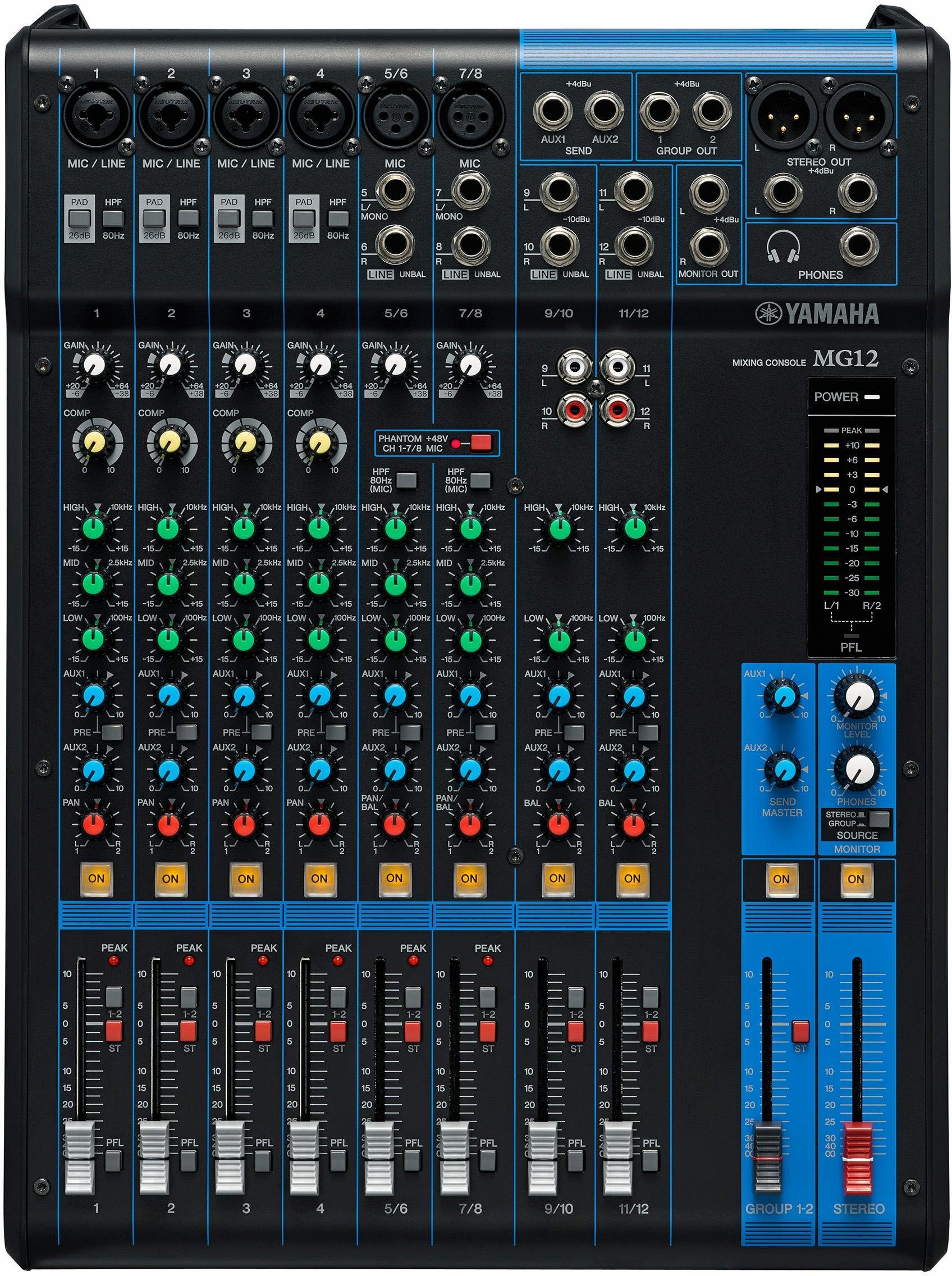Yamaha Mischpult 12-Kanal Mischpult Konsole MG12