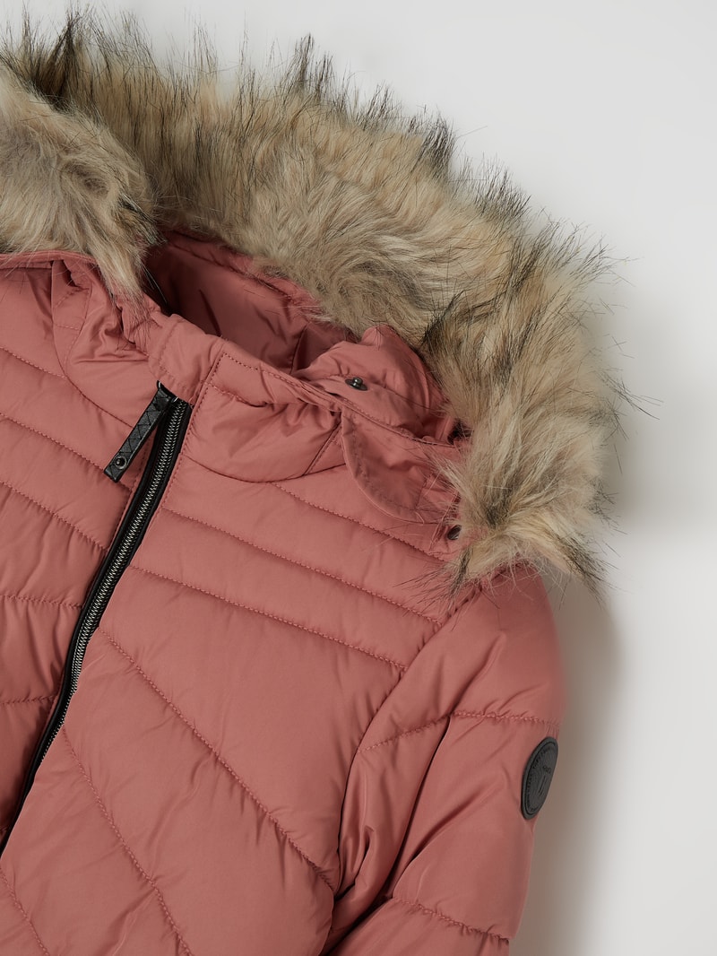 Steppjacke mit Kapuze - wasserabweisend in rosé