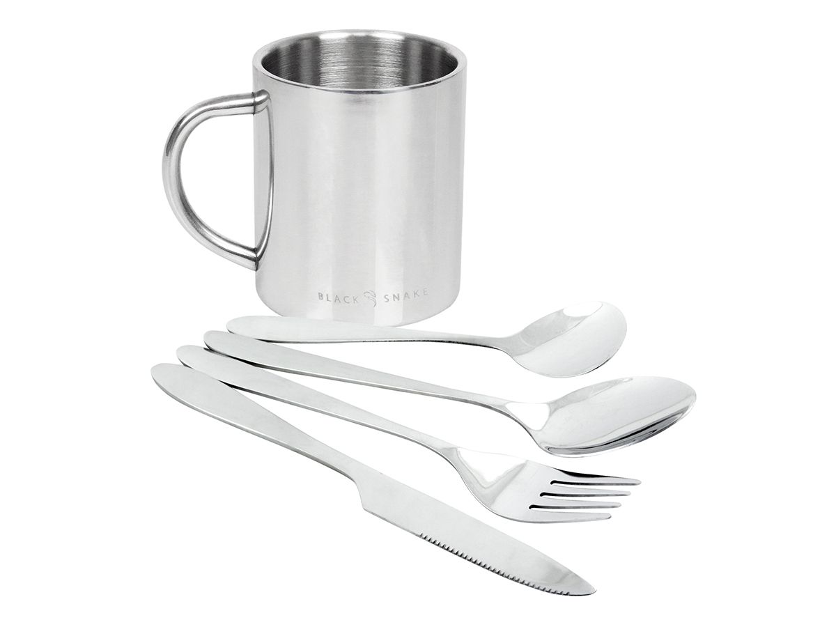 Black Snake 1-Person Set Thermo Tasse und Essbesteck