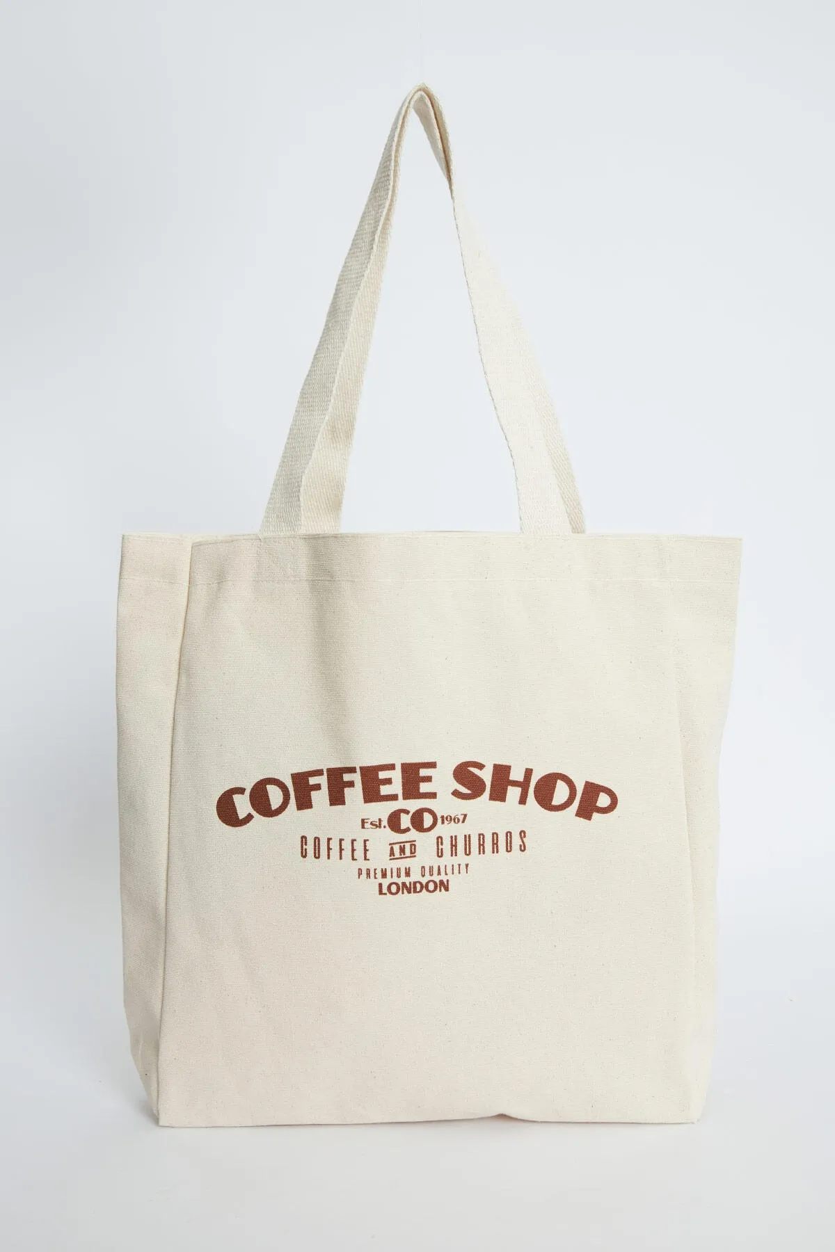 Manuka  BEDRUCKTE GÄSTE STOFFTASCHE COFFEE SHOP-BRAUN