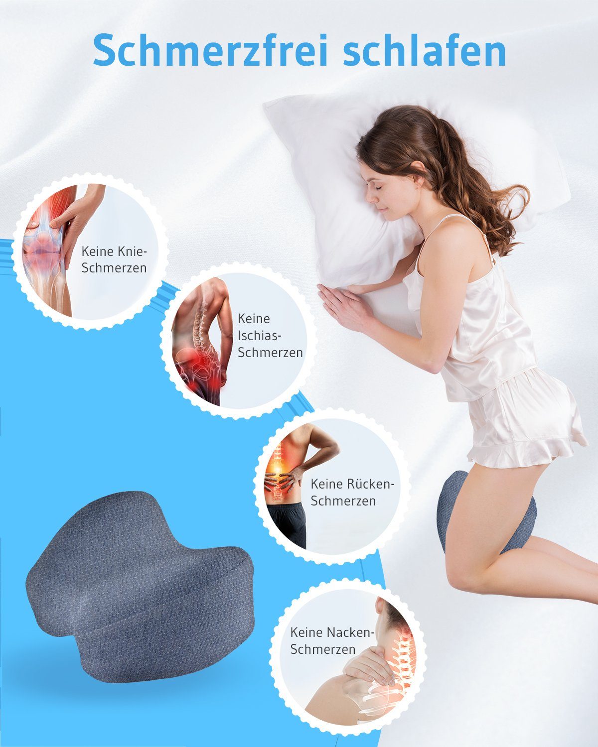 Third of Life Kniekissen Knie-Stützkissen mit schnelltrocknendem Bezug