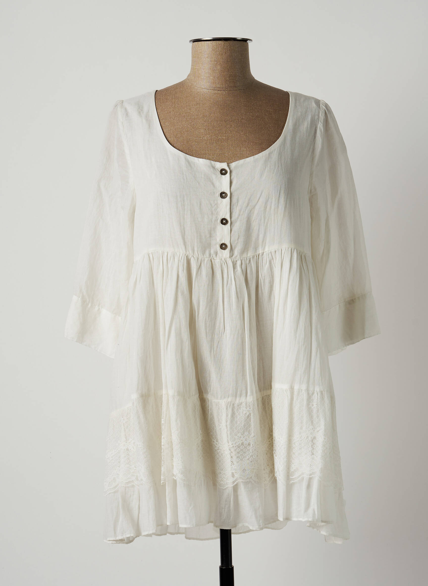 Lauren Vidal Tuniquemanchelongue Femme couleur blanc