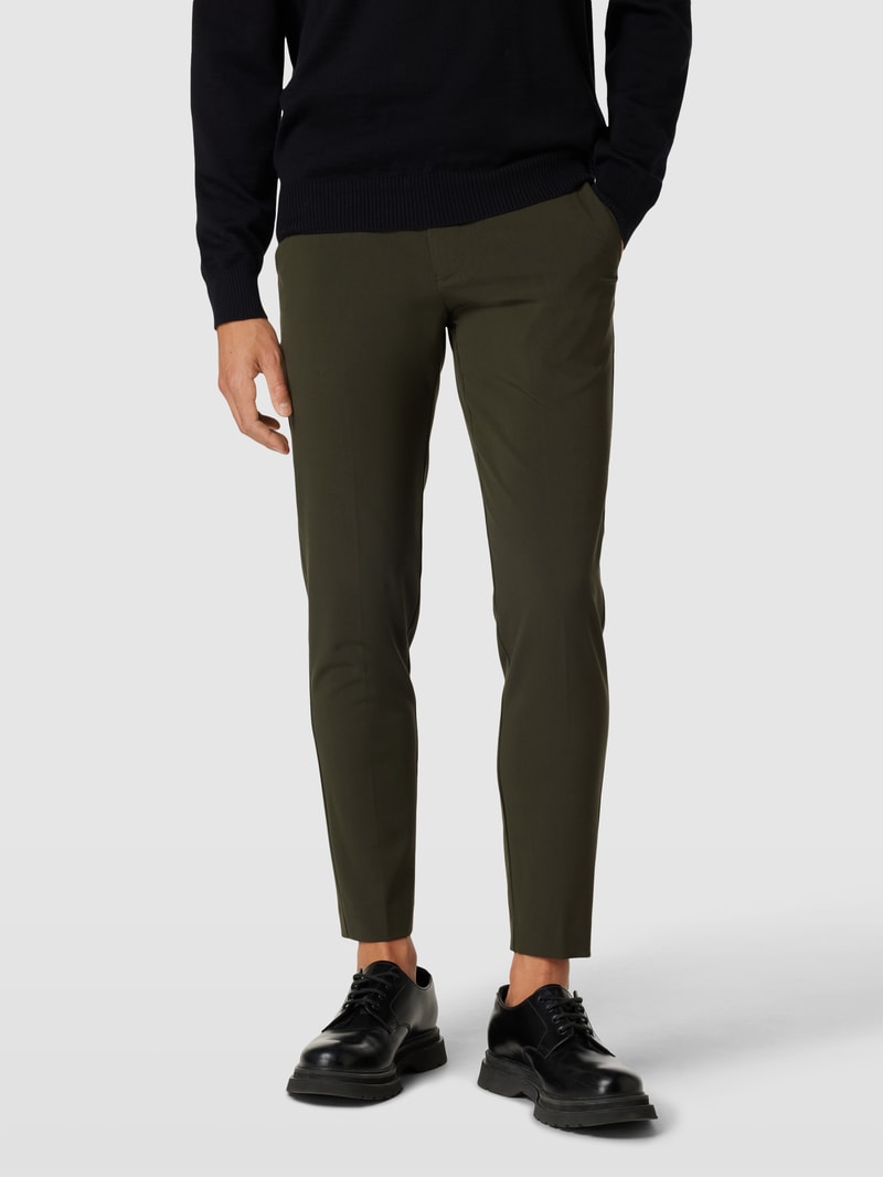 Chino mit Paspeltasche in olivgrün