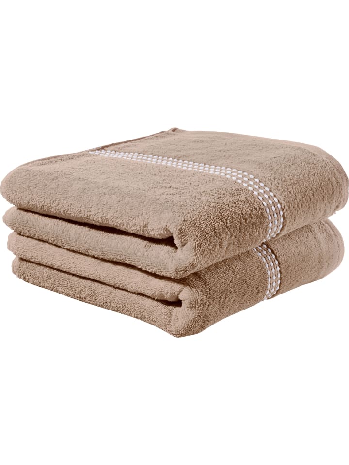 Erwin Müller Duschtuch 2er-Pack Mannheim in beige günstig kaufen 70 x 140 cm