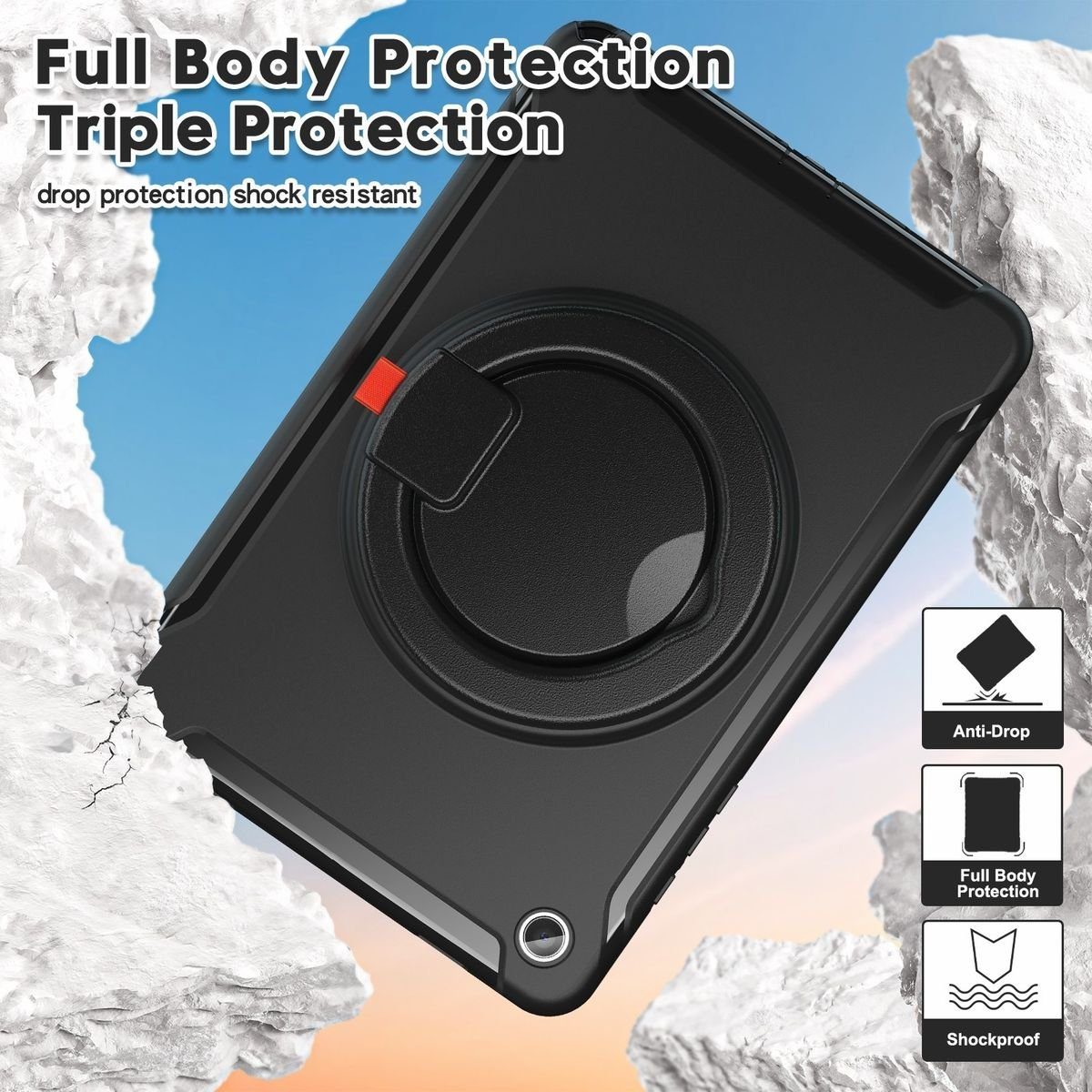 Wigento Tablet-Hülle Für Samsung Galaxy Tab A9 Plus 360 Grad Outdoor Hybrid Tablet Tasche