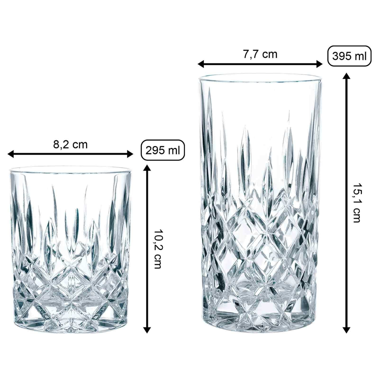 Nachtmann Gläser-Set Noblesse Longdrink & Becher Set 12er Set, Glas