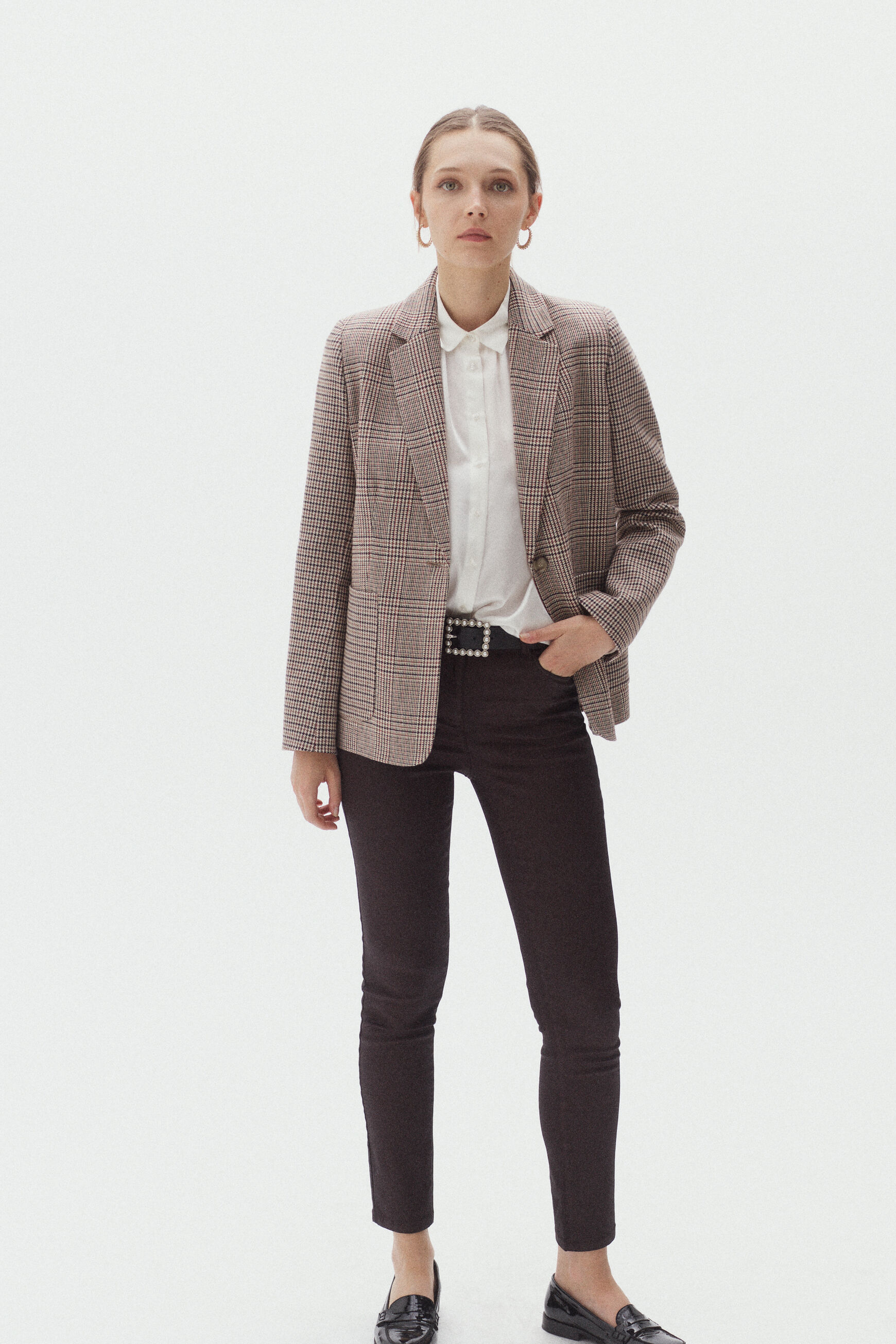 pantalon tony effet enduit bordeaux femme