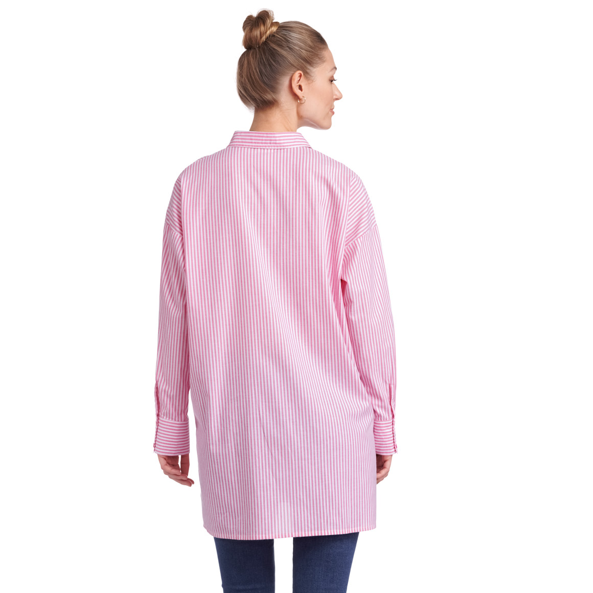 Damen Longbluse mit Längsstreifen