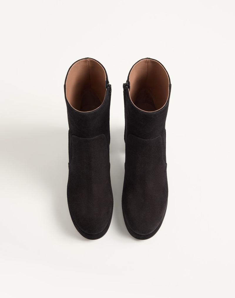 Bota de cano curto com plataforma Fawcette de 90 mm em couro rachado