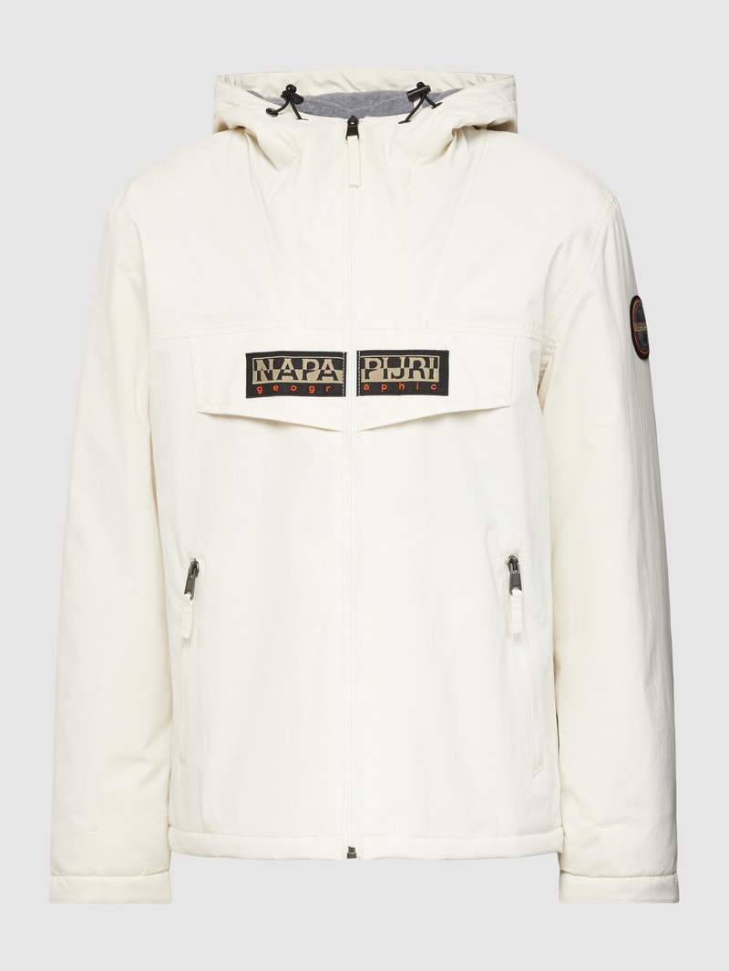 Jacke mit Label-Stitching Modell 'RAINFOREST' in offwhite